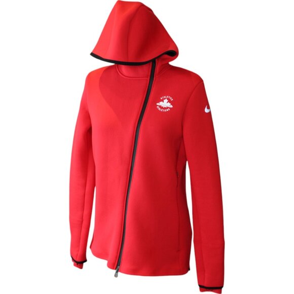 Nike Therma-Fit CANADA Jacket Medium Thumbholes Red Zipper Front Pockets d224 - Picture 8 of 11